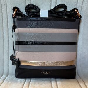 RADLEY LONDON Black, Pink, and Gold Crossbody Bag
